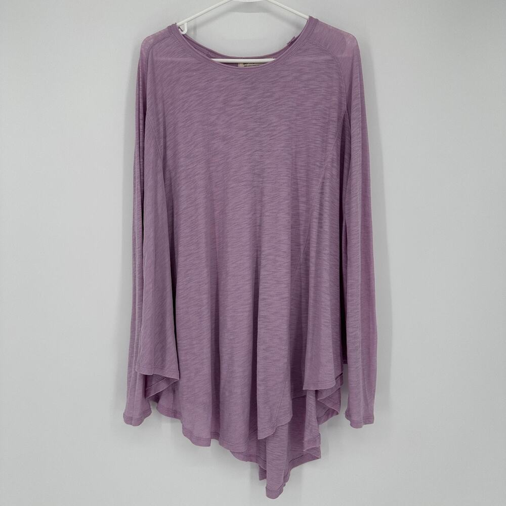 We The Free Tunic Sweater Womens Small Purple Long Sleeve Hi Low Boho Casual Top